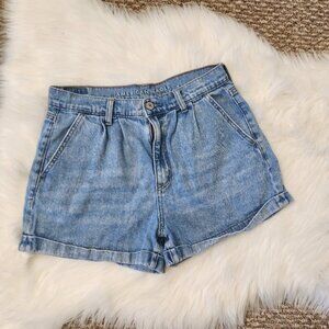 American Eagle Mom Short Pleated Hi Rise Jean Shorts Cuffed 90s Y2K Summer 6